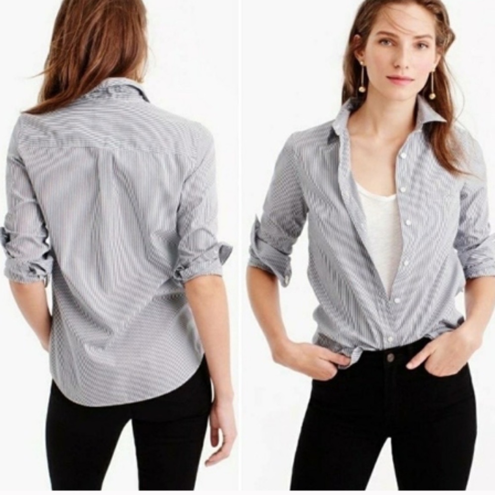 J. CREW Boyfriend Fit Stripe Button-down